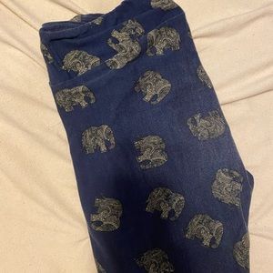 LuLaRoe navy elephant leggings TC